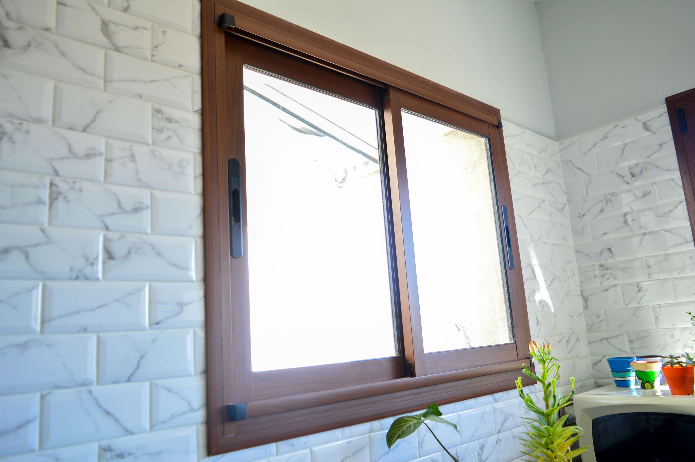 Aberturas de aluminio Símil Cedro